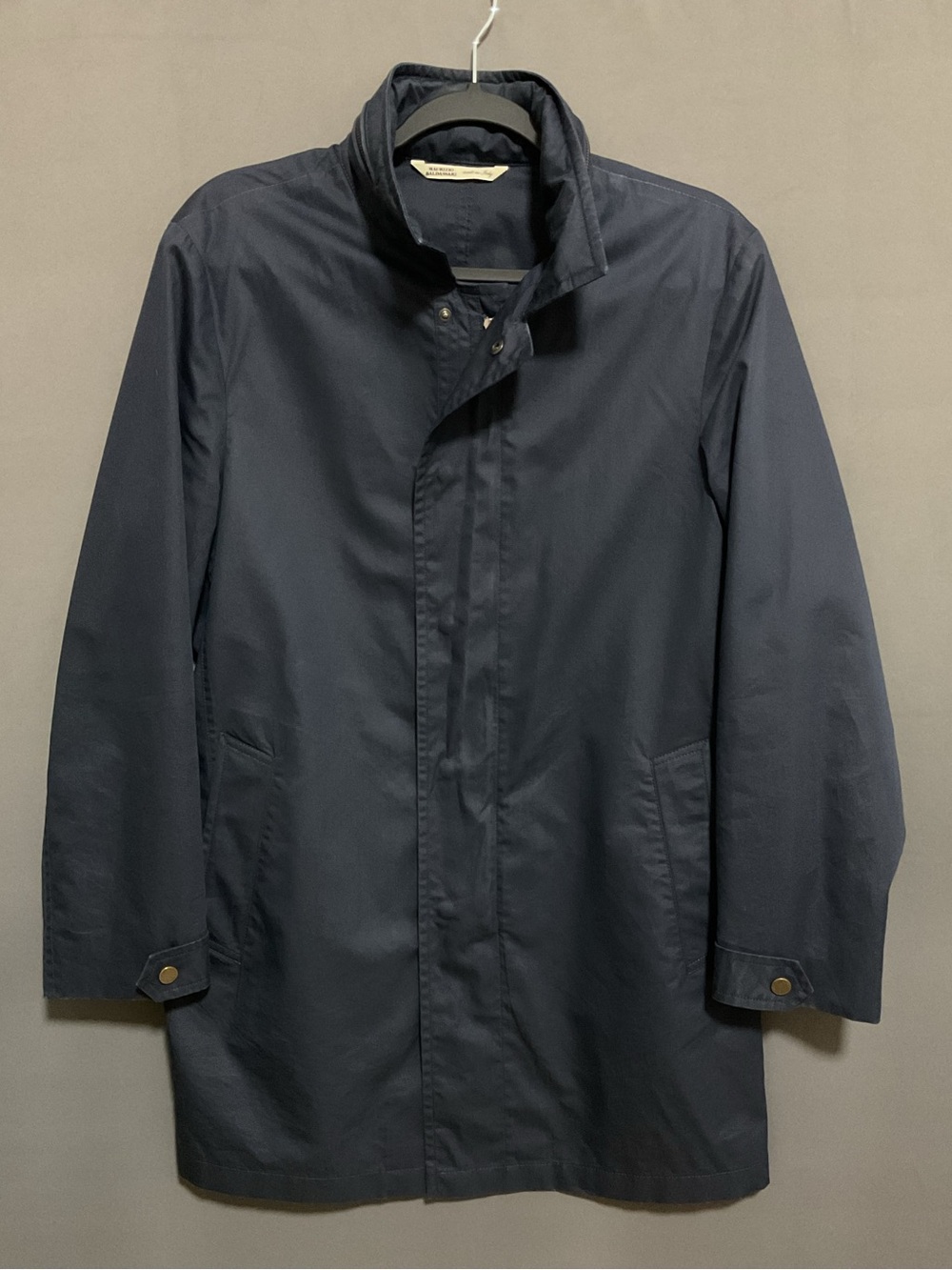 $1995 Maurizio Baldassari Brera Cotton Silk Hooded Coat - Navy Blue IT 48 / US M